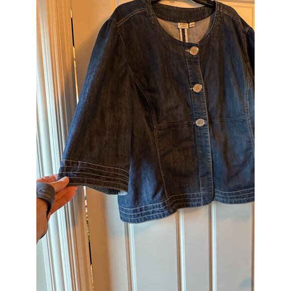 Cato Jacket Ladies 26/28W Denim 3/4 Sleeve Light Weight - Picture 3 of 15